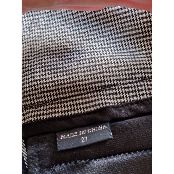 Guess Jeans Plaid Flare Pants Women Black White Stretch Size 27 - Picture 8 of 9